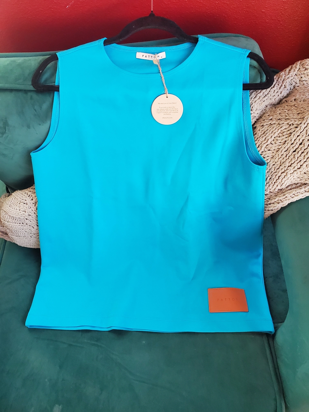 Sleeveless Tank Top in Bright Teal